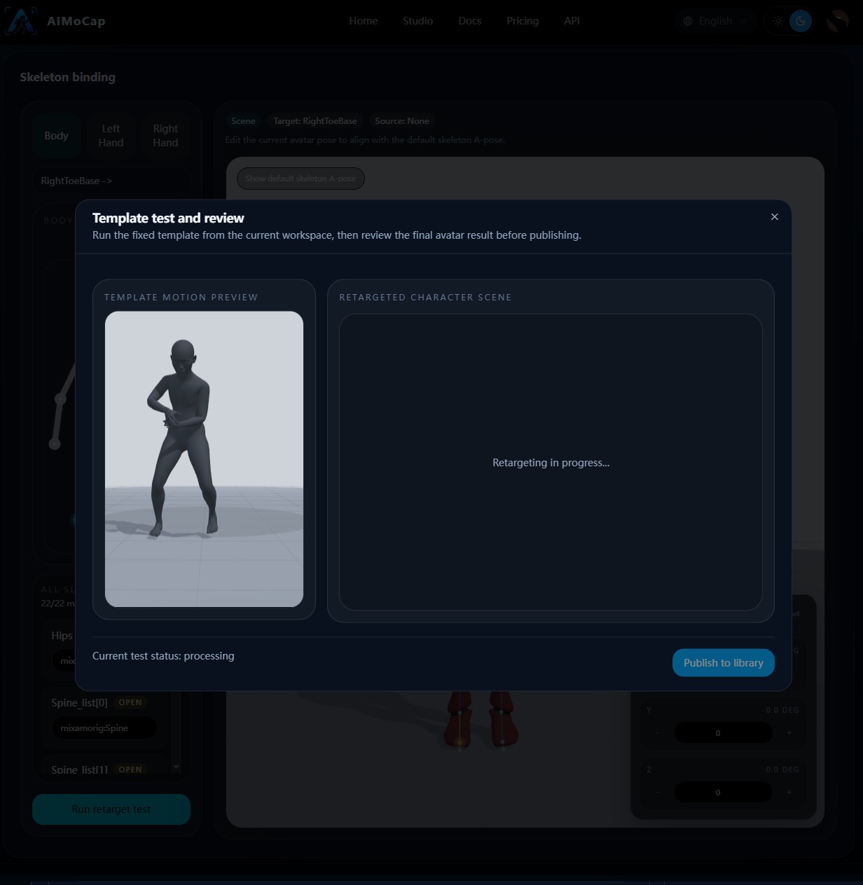 Starting a retarget validation test for the bound character.